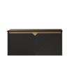 36" Black Wood Floating Double Door Bathroom Vanity