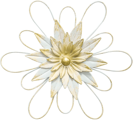 Metal Flower Wall Decor - 13" Metal Floral Wall Decoration for Bedroom, Living Room, Bathroom, Kitchen, Outdoor Wall Art