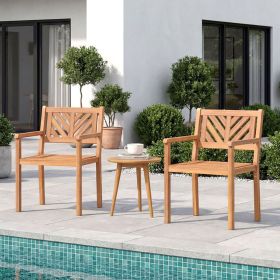 Outdoor Acacia Wood Patio Dining Chairs Garden Seating Chairs with 400 lbs Capacity