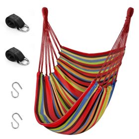 QF Hanging Hammock Chair Patio Indoor and Outdoor Hammock Swing Support 330 lbs (Red)