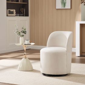 Set Of 1 Upholstered Kitchen & Dining Room Barrel Chair, Mid Century Modern Round Linen Dining Chair