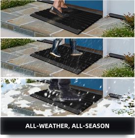 Heavy Duty Outdoor Mat - 18 x 30 Inches Non-Slip Drainage Floor Mat for All Weather Garage Pool Home Entry Indoor Mud Mat