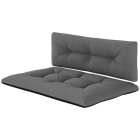 2 Seater Pallet Cushions Outdoor 3.9 Thick Replacement Cushions - Tufted Design For Garden, Patio, Black (Option: BlacK)