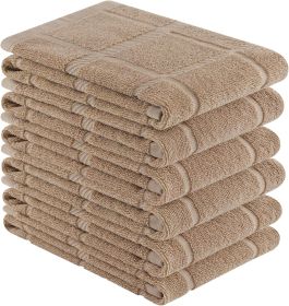 Premium Kitchen Towels 18"x28", 6 Pack Large Cotton 380 GSM Dish Towels, Soft and Absorbent Kitchen Hand Towels with Terry Grid Design (Material: Cotton)